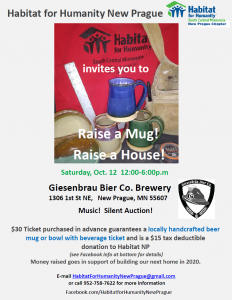 Raise a Mug Raise a House flyer